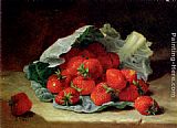 Eloise Harriet Stannard Strawberries On A Cabbage Leaf painting